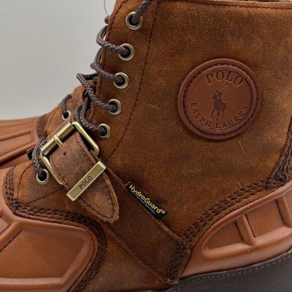 Men's Polo Ralph Lauren Oslo High Waterproof Boots Brown Leather - Picture 6 of 10